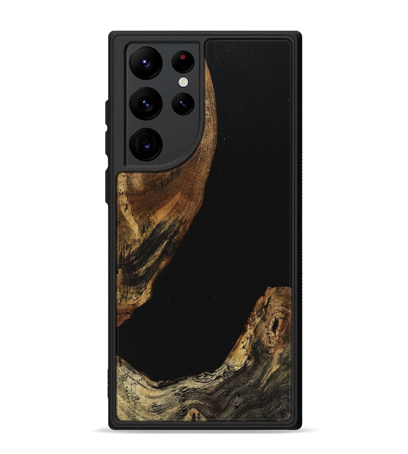 Galaxy S22 Ultra Wood+Resin Phone Case - Sherlyn (Pure Black, 710851)