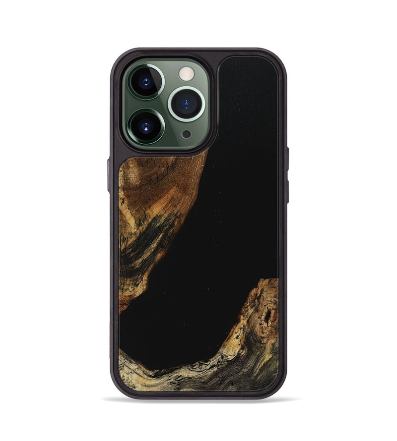 iPhone 13 Pro Wood+Resin Phone Case - Sherlyn (Pure Black, 710851)