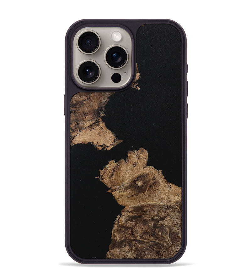 iPhone 15 Pro Max Wood+Resin Phone Case - Taryn (Pure Black, 710853)
