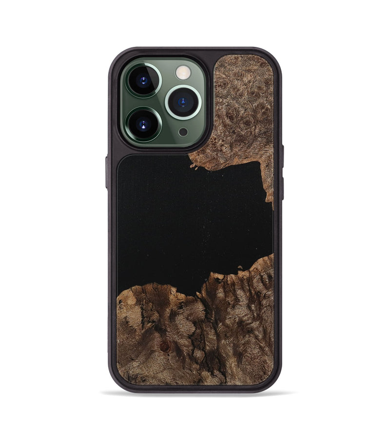 iPhone 13 Pro Wood+Resin Phone Case - Tamara (Pure Black, 710855)