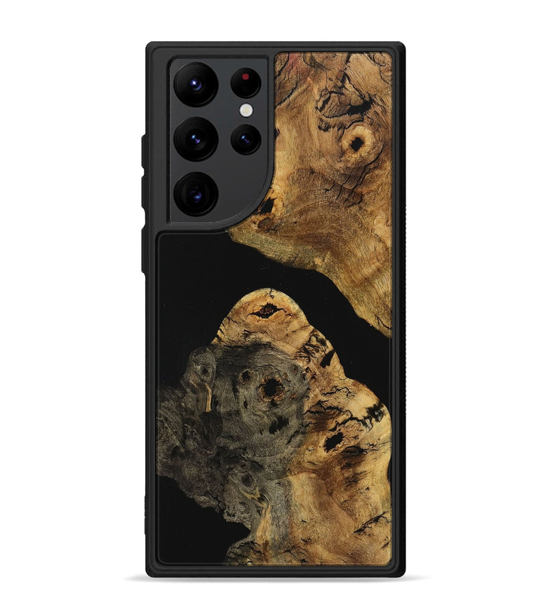 Galaxy S22 Ultra Wood+Resin Phone Case - Candice (Pure Black, 710856)