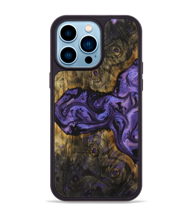iPhone 14 Pro Max Wood+Resin Phone Case - Weston (Purple, 710898)