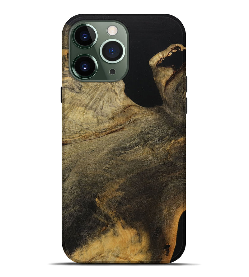 iPhone 13 Pro Max Wood+Resin Live Edge Phone Case - Maurice (Pure Black, 710985)