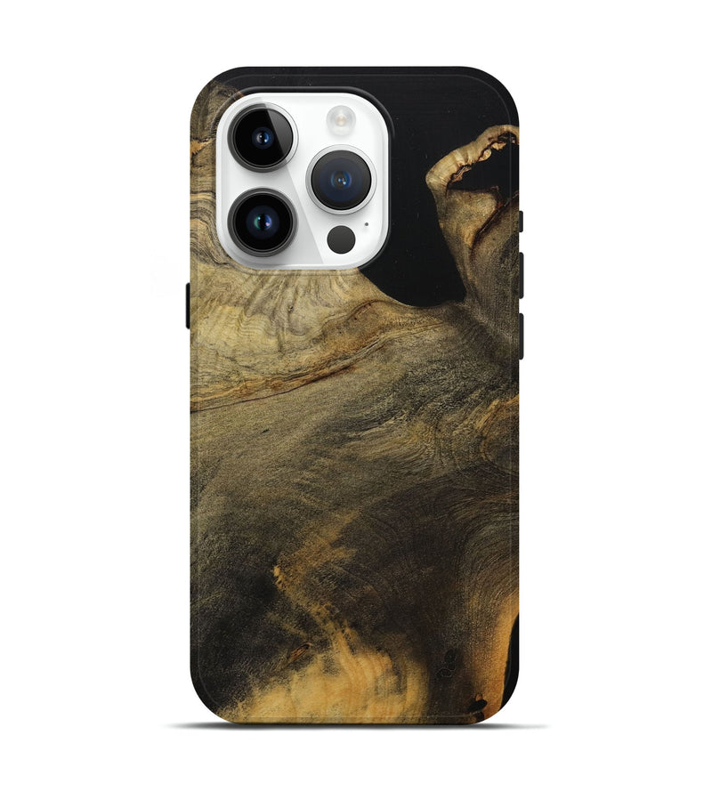 iPhone 15 Pro Wood+Resin Live Edge Phone Case - Maurice (Pure Black, 710985)