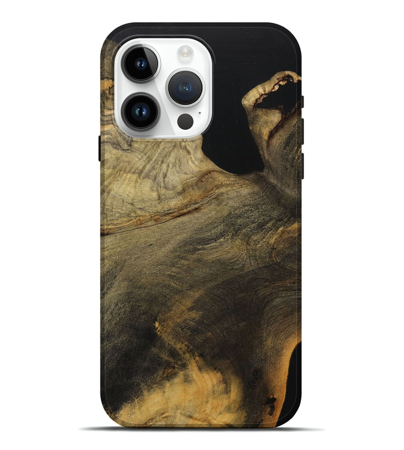 iPhone 15 Pro Max Wood+Resin Live Edge Phone Case - Maurice (Pure Black, 710985)