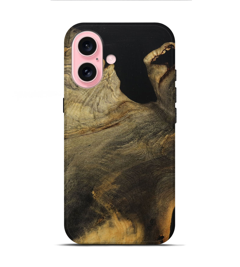 iPhone 16 Wood+Resin Live Edge Phone Case - Maurice (Pure Black, 710985)