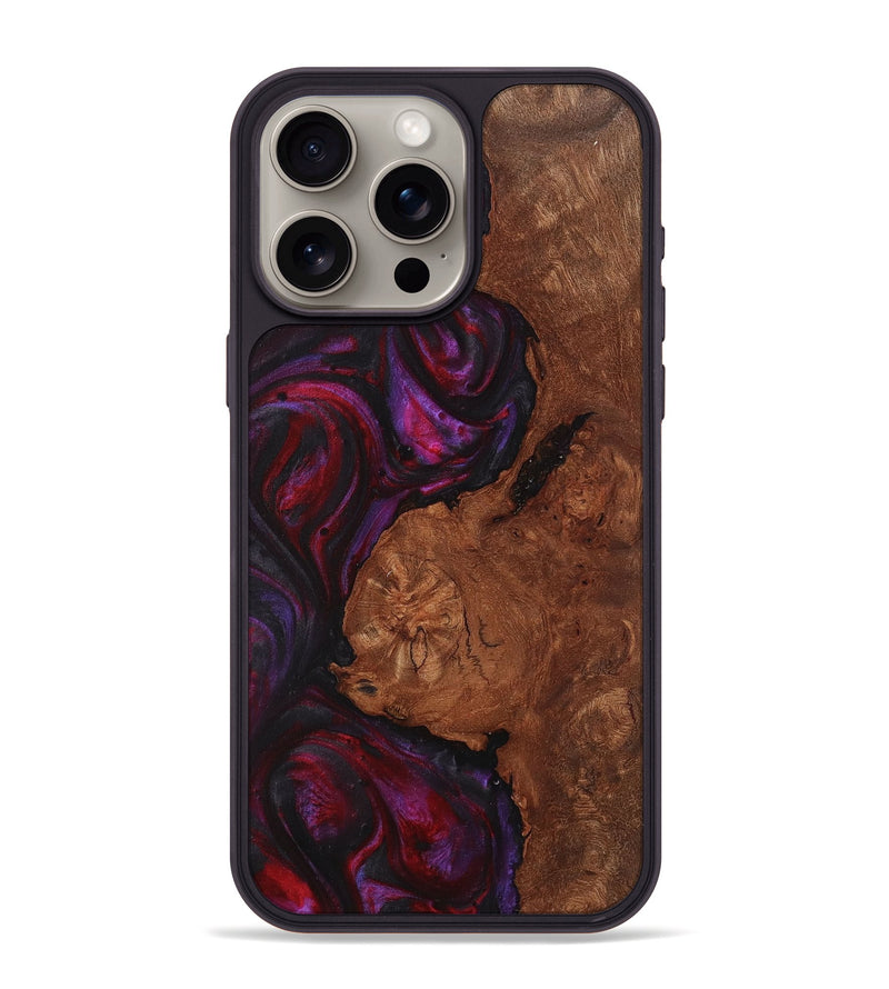 iPhone 15 Pro Max Wood+Resin Phone Case - Junior (Red, 711031)