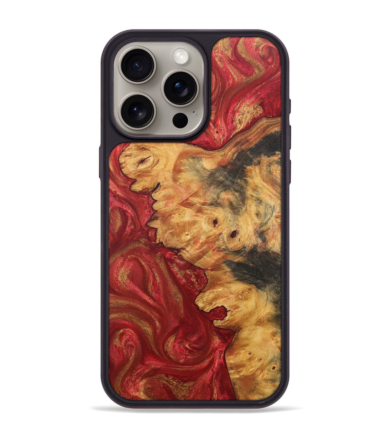 iPhone 15 Pro Max Wood+Resin Phone Case - Grant (Red, 711114)