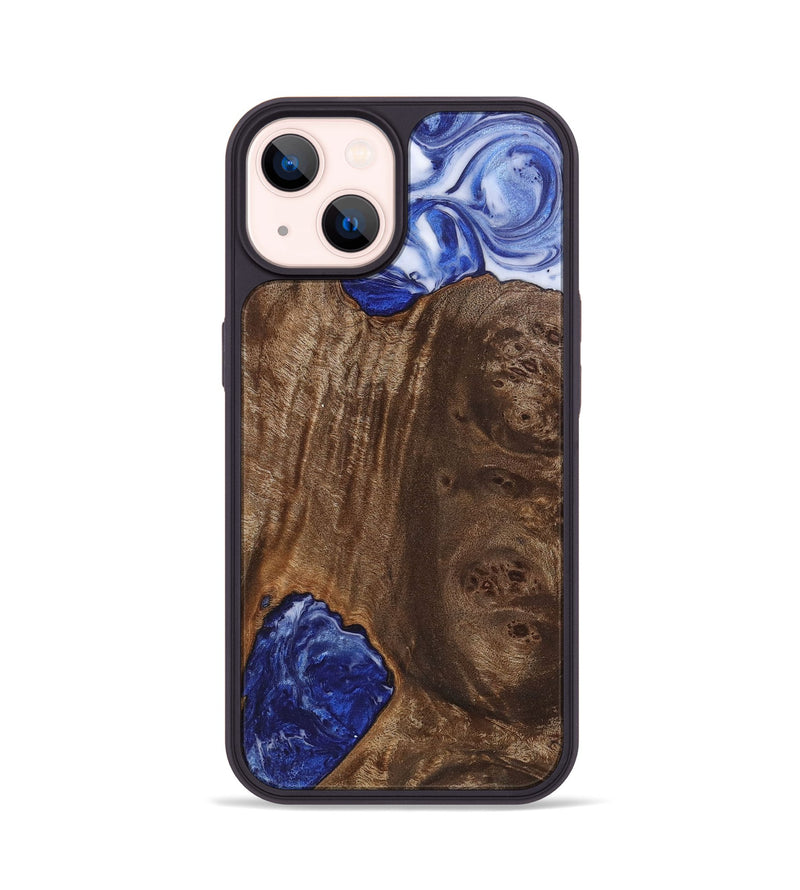 iPhone 14 Wood+Resin Phone Case - Serenity (Blue, 711150)