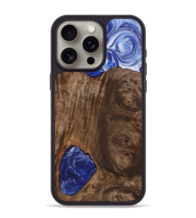 iPhone 15 Pro Max Wood+Resin Phone Case - Serenity (Blue, 711150)