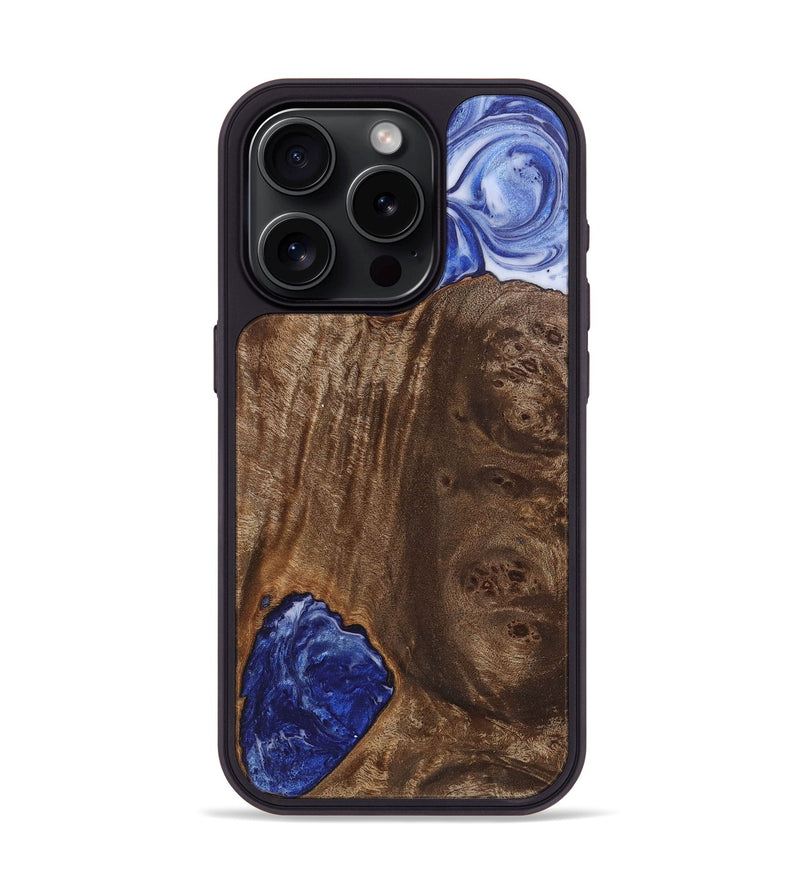 iPhone 15 Pro Wood+Resin Phone Case - Serenity (Blue, 711150)