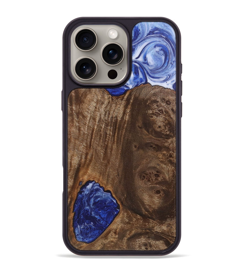 iPhone 16 Pro Max Wood+Resin Phone Case - Serenity (Blue, 711150)