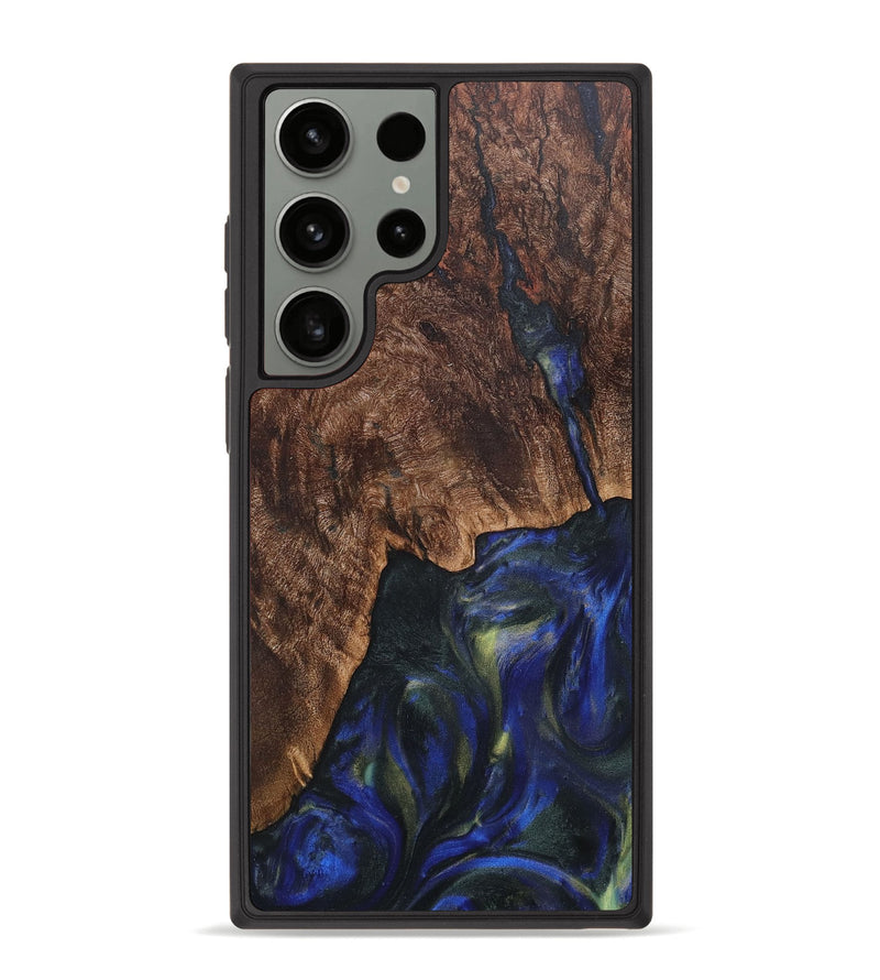 Galaxy S23 Ultra Wood+Resin Phone Case - Kennedi (Blue, 711154)