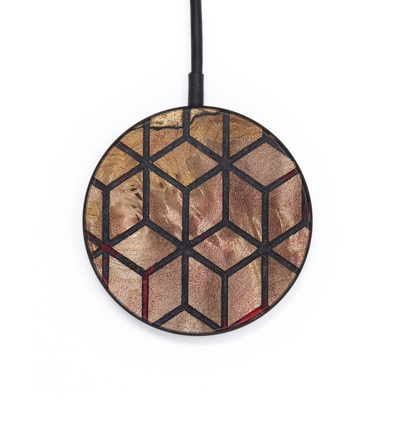 Circle Wood+Resin Wireless Charger - Amber (Pattern, 711254)