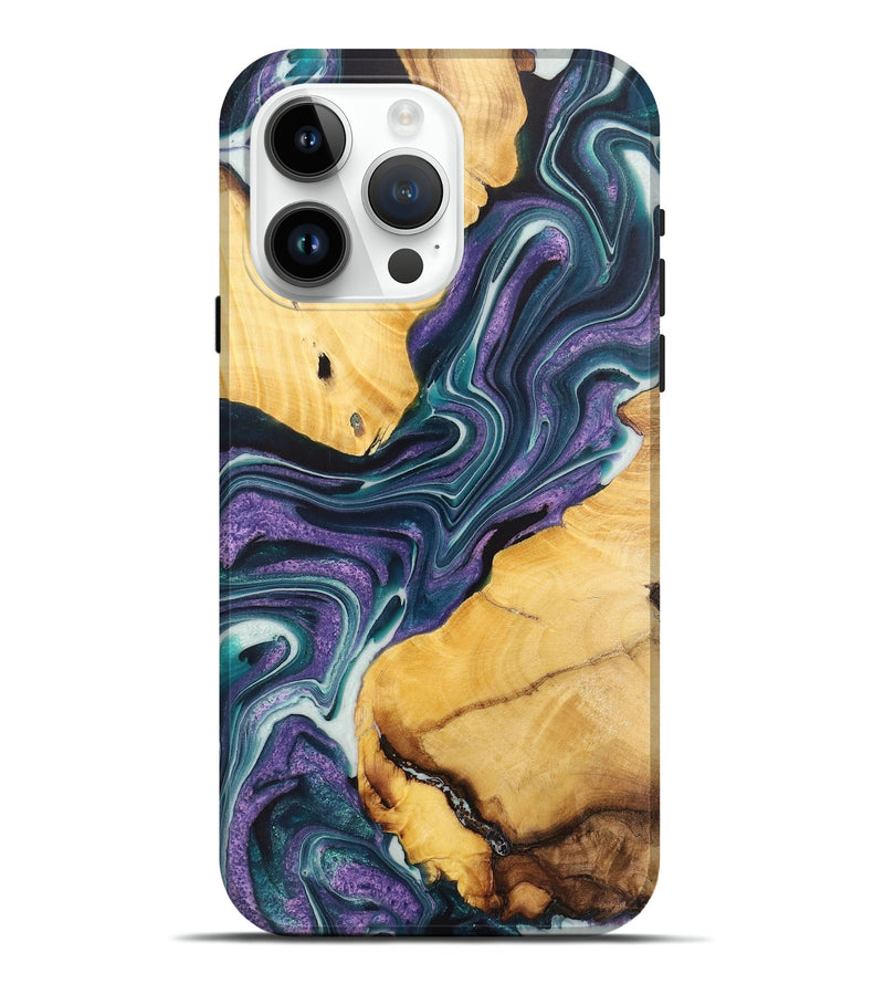 iPhone 15 Pro Max Wood+Resin Live Edge Phone Case - Natasha (Purple, 711268)