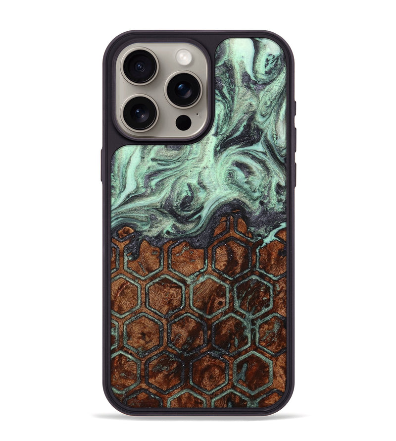 iPhone 15 Pro Max Wood+Resin Phone Case - Clara (Pattern, 711553)
