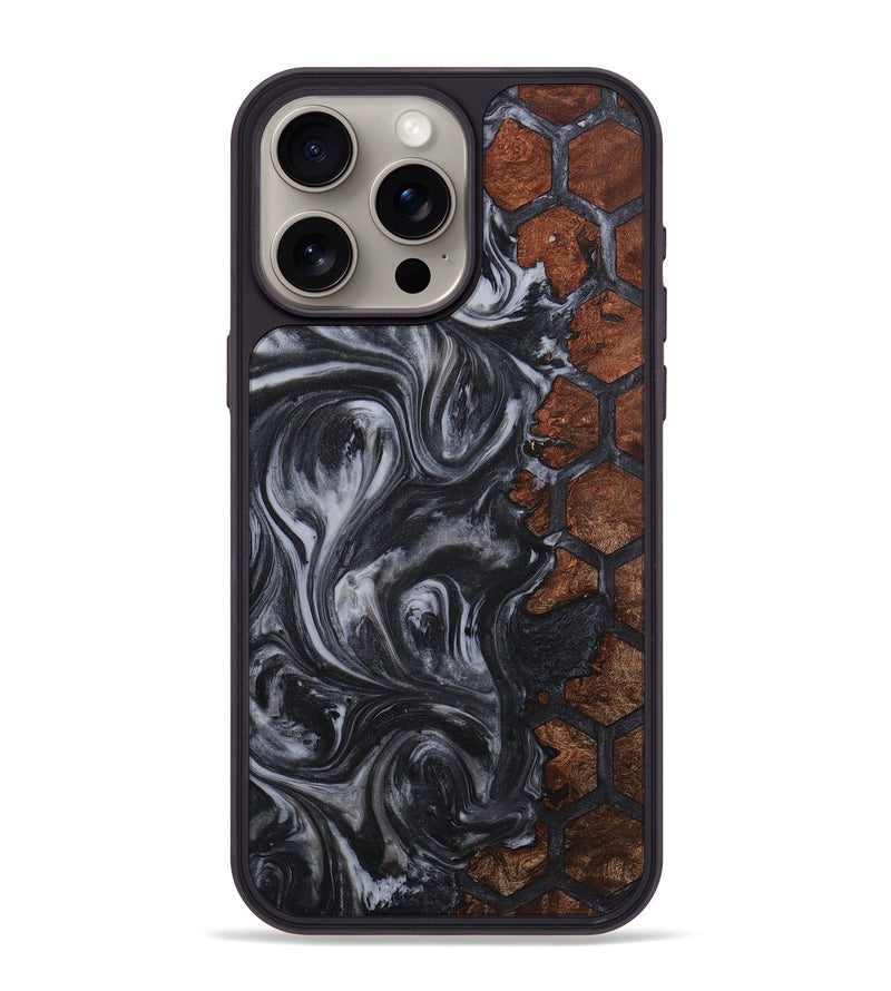 iPhone 15 Pro Max Wood+Resin Phone Case - Juanita (Pattern, 711568)