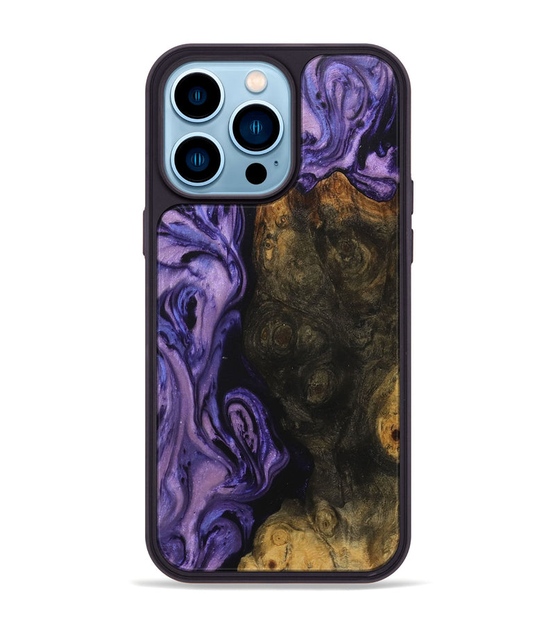 iPhone 14 Pro Max Wood+Resin Phone Case - Vivienne (Purple, 711589)