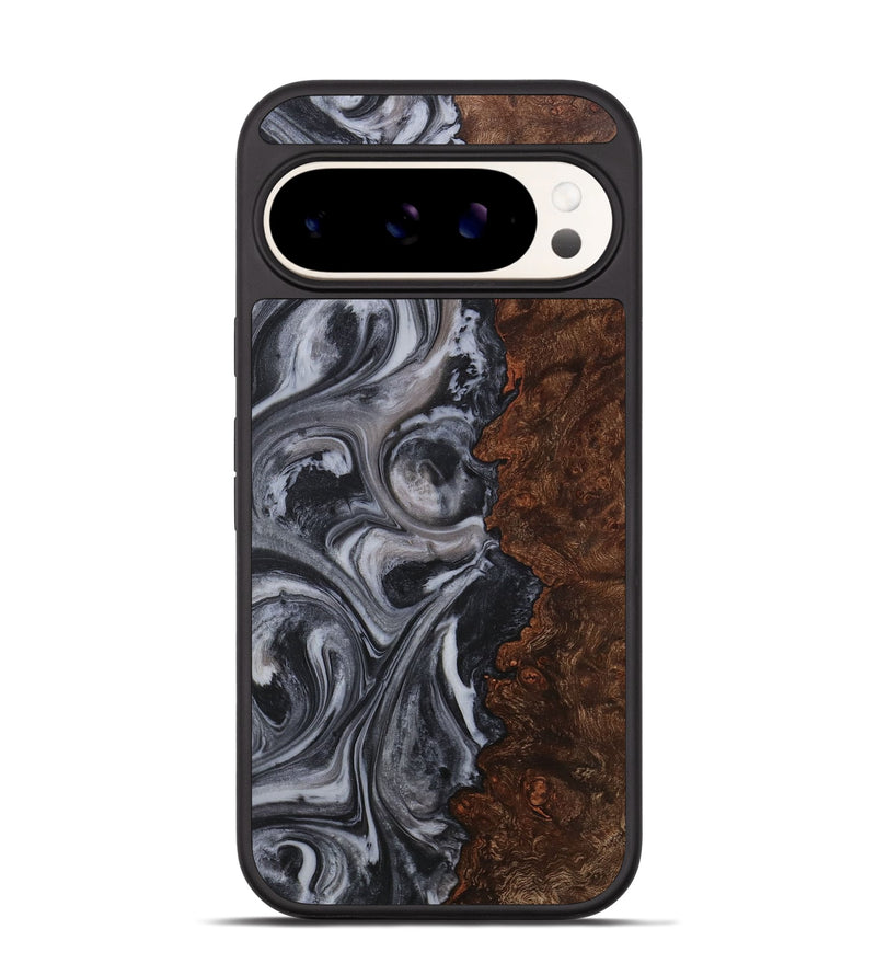 Pixel 9 Pro Wood+Resin Phone Case - Lynn (Black & White, 711601)