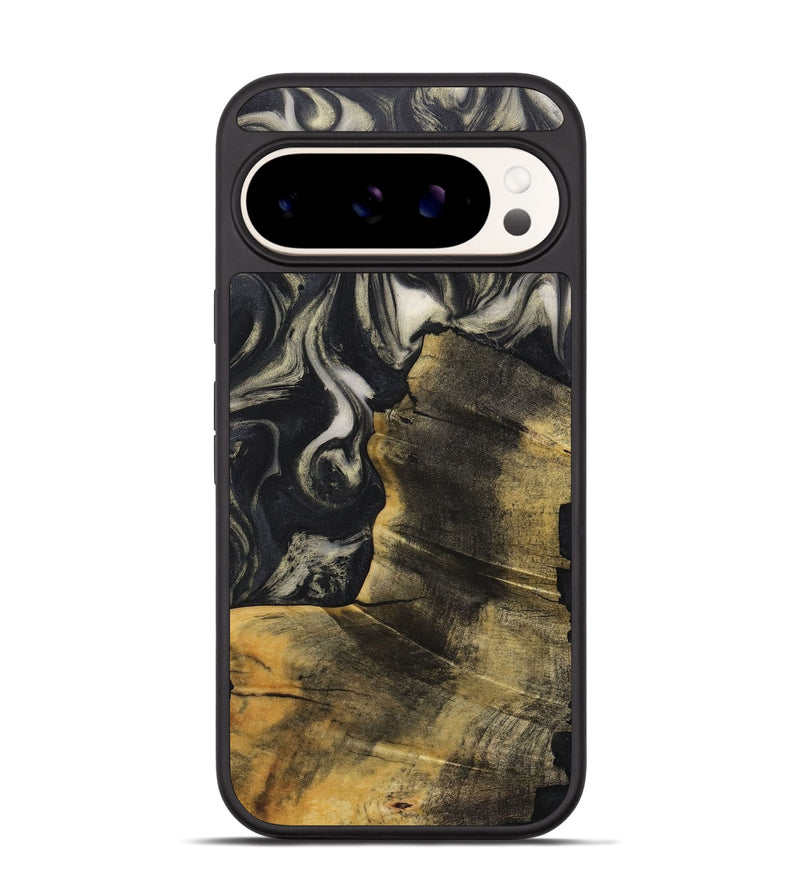 Pixel 9 Pro Wood+Resin Phone Case - Sherry (Black & White, 711607)