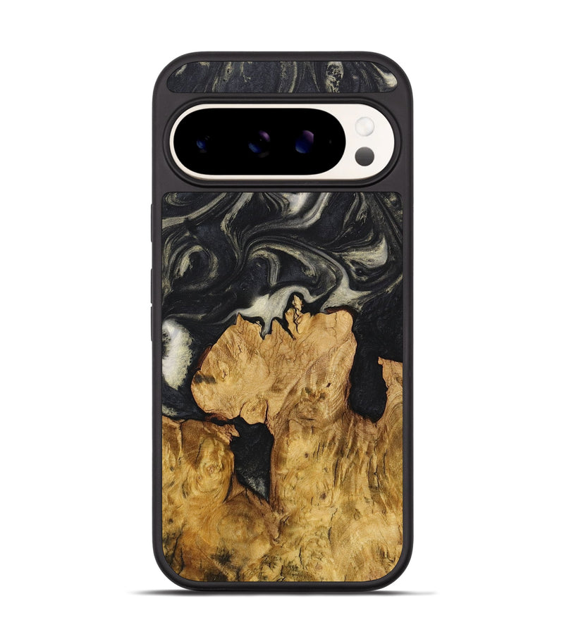 Pixel 9 Pro Wood+Resin Phone Case - Emery (Black & White, 711608)