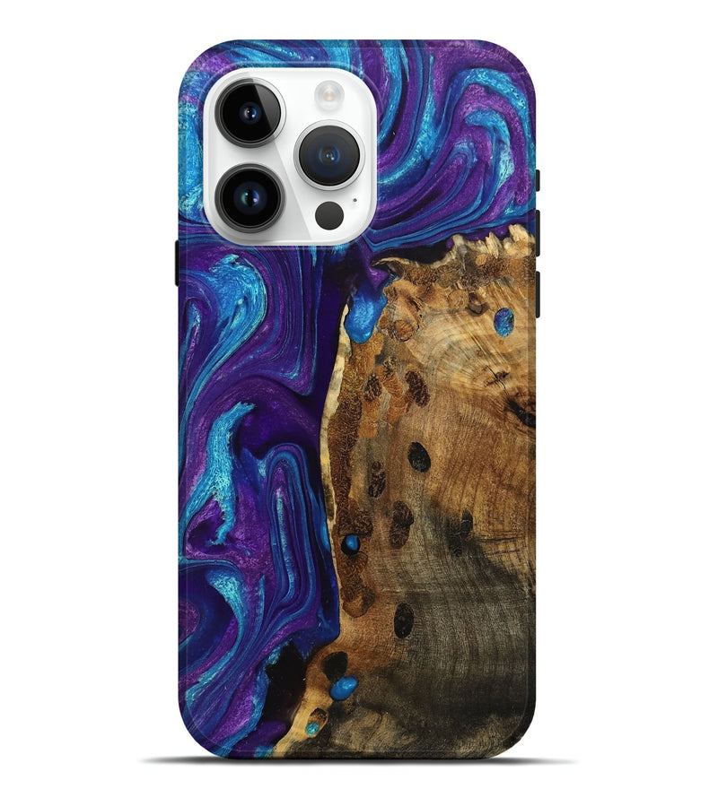 iPhone 15 Pro Max Wood+Resin Live Edge Phone Case - Greg (Purple, 711657)