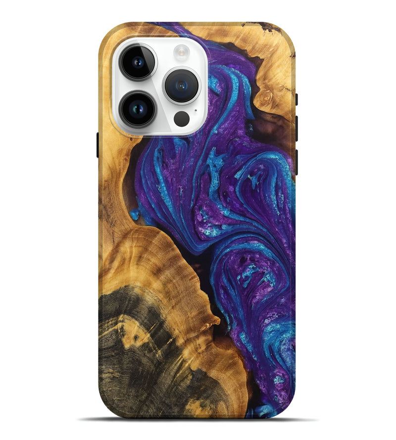 iPhone 15 Pro Max Wood+Resin Live Edge Phone Case - Cory (Purple, 711659)