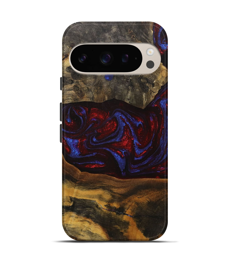 Pixel 9 Wood+Resin Live Edge Phone Case - Myra (Blue, 711670)