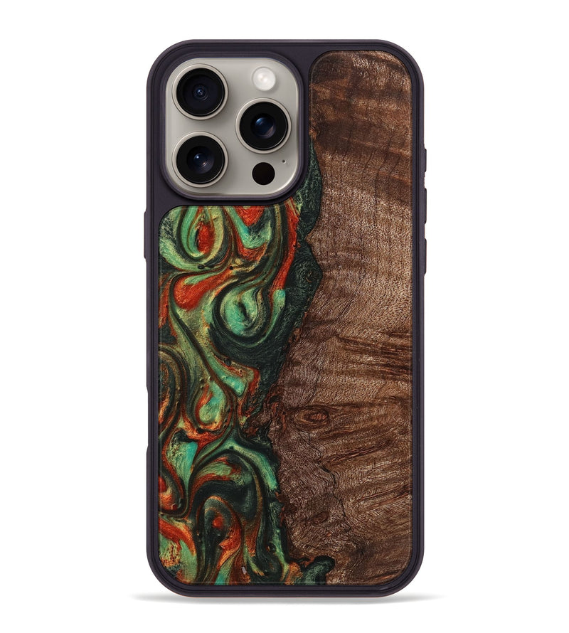 iPhone 16 Pro Max Wood+Resin Phone Case - Jacob (Green, 711740)