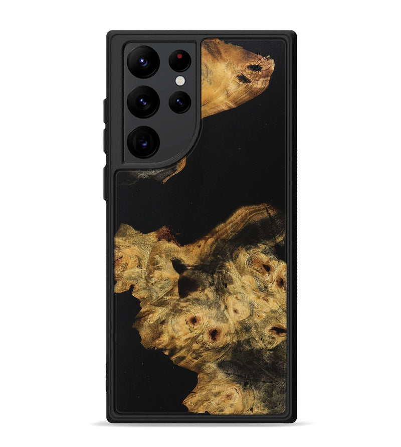 Galaxy S22 Ultra Wood+Resin Phone Case - Mattie (Pure Black, 711768)