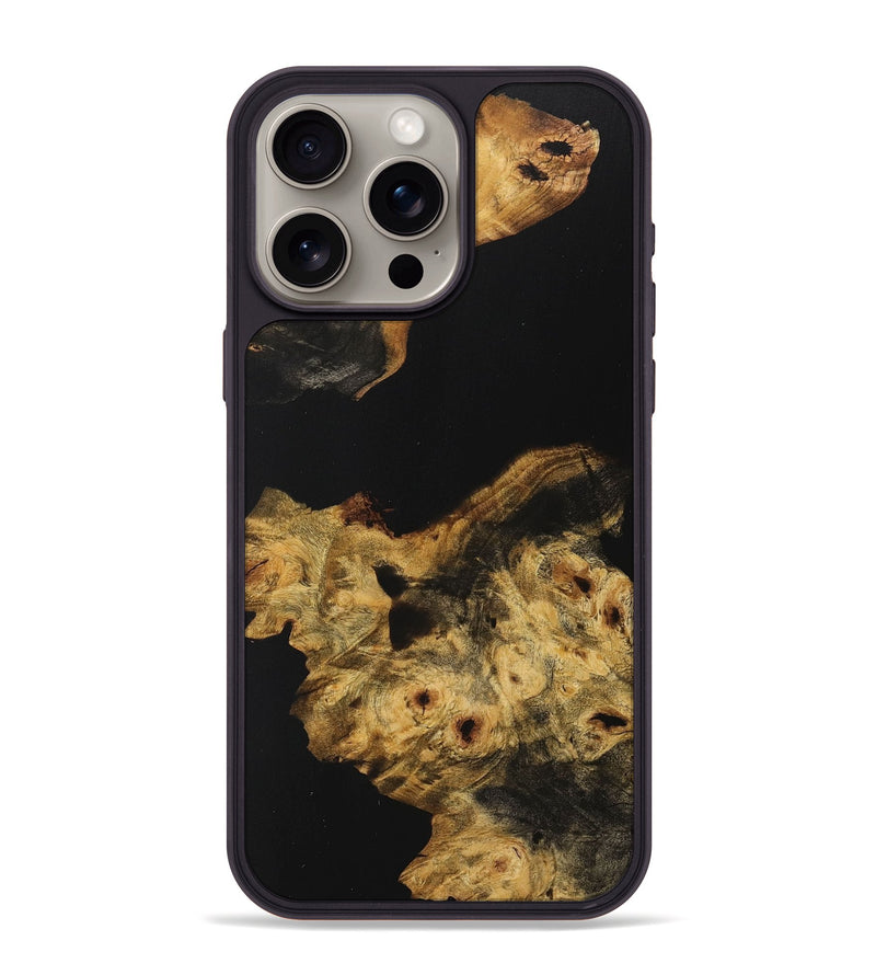 iPhone 15 Pro Max Wood+Resin Phone Case - Mattie (Pure Black, 711768)