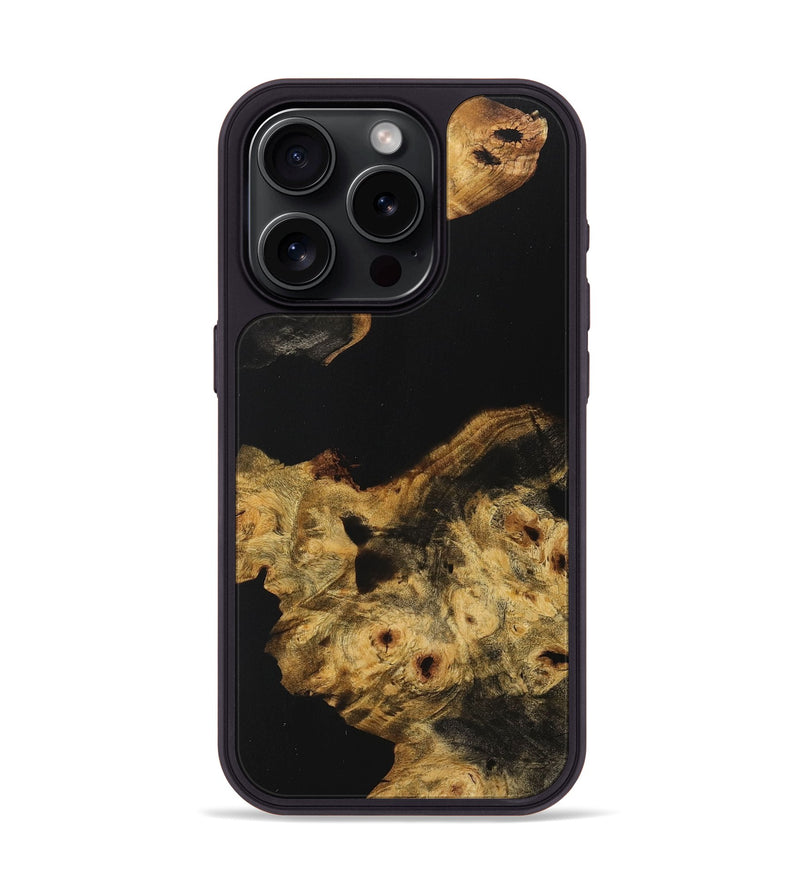 iPhone 15 Pro Wood+Resin Phone Case - Mattie (Pure Black, 711768)