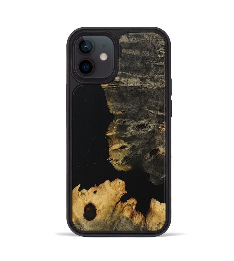 iPhone 12 Wood+Resin Phone Case - Remy (Pure Black, 711769)