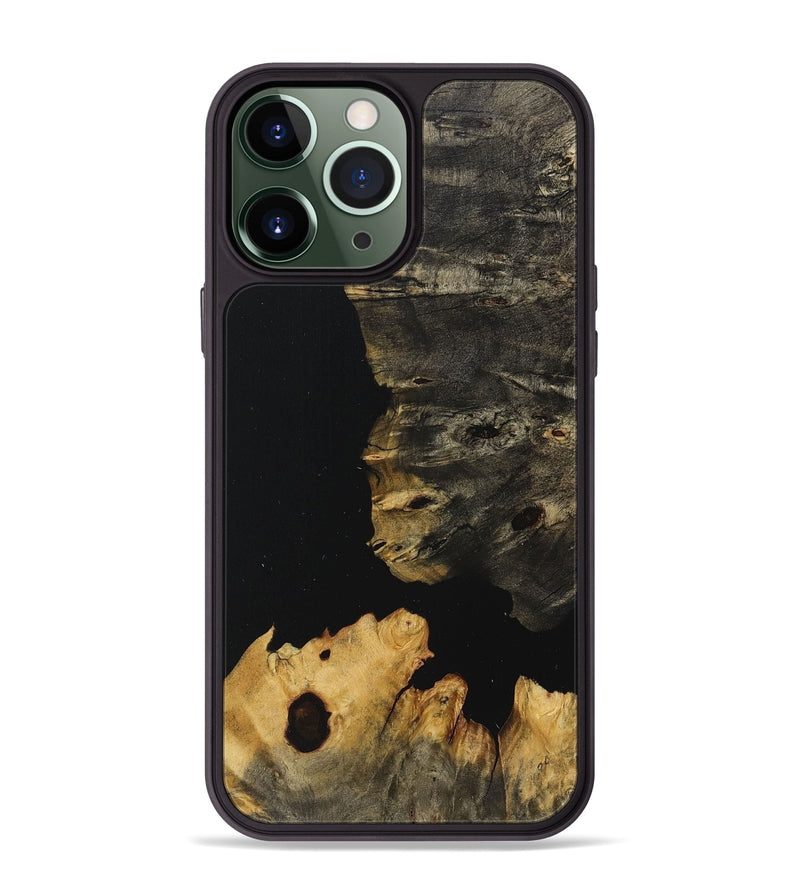 iPhone 13 Pro Max Wood+Resin Phone Case - Remy (Pure Black, 711769)