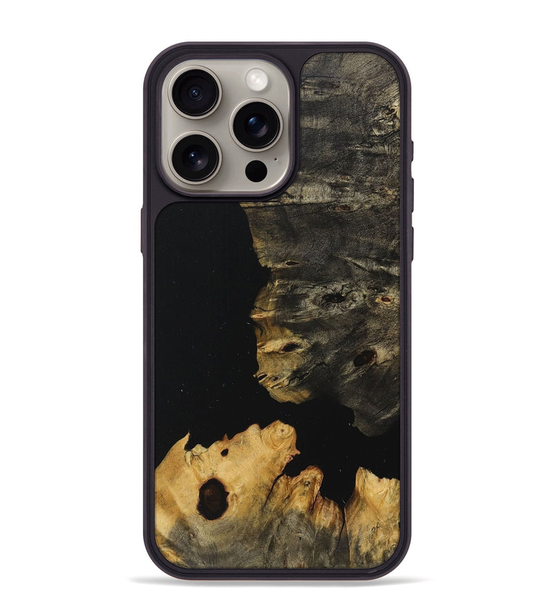 iPhone 15 Pro Max Wood+Resin Phone Case - Remy (Pure Black, 711769)