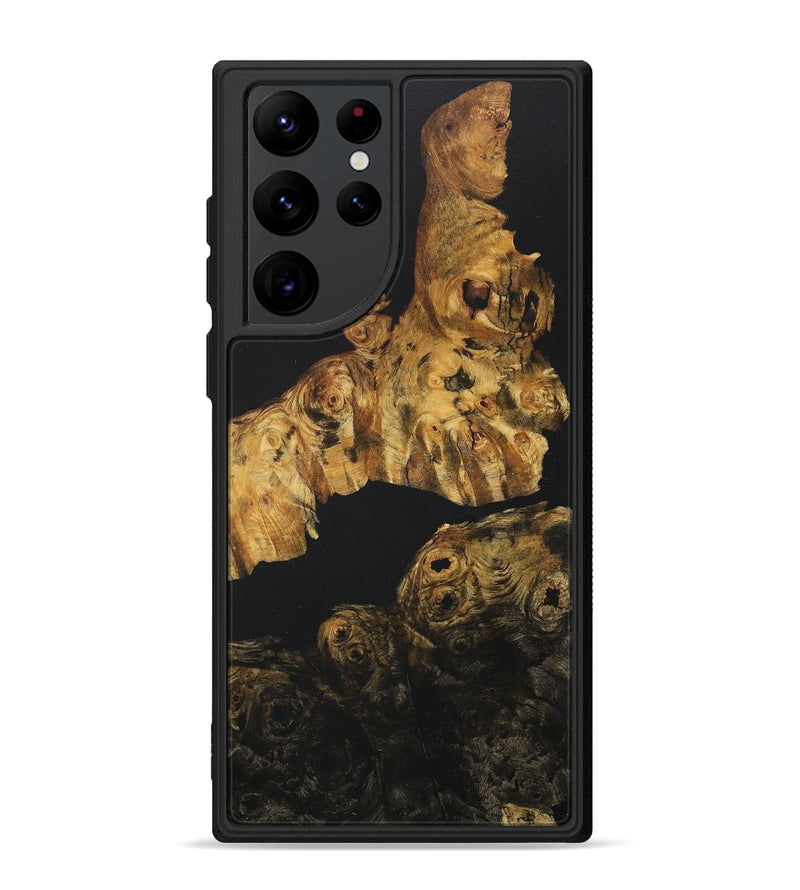 Galaxy S22 Ultra Wood+Resin Phone Case - Gail (Pure Black, 711773)