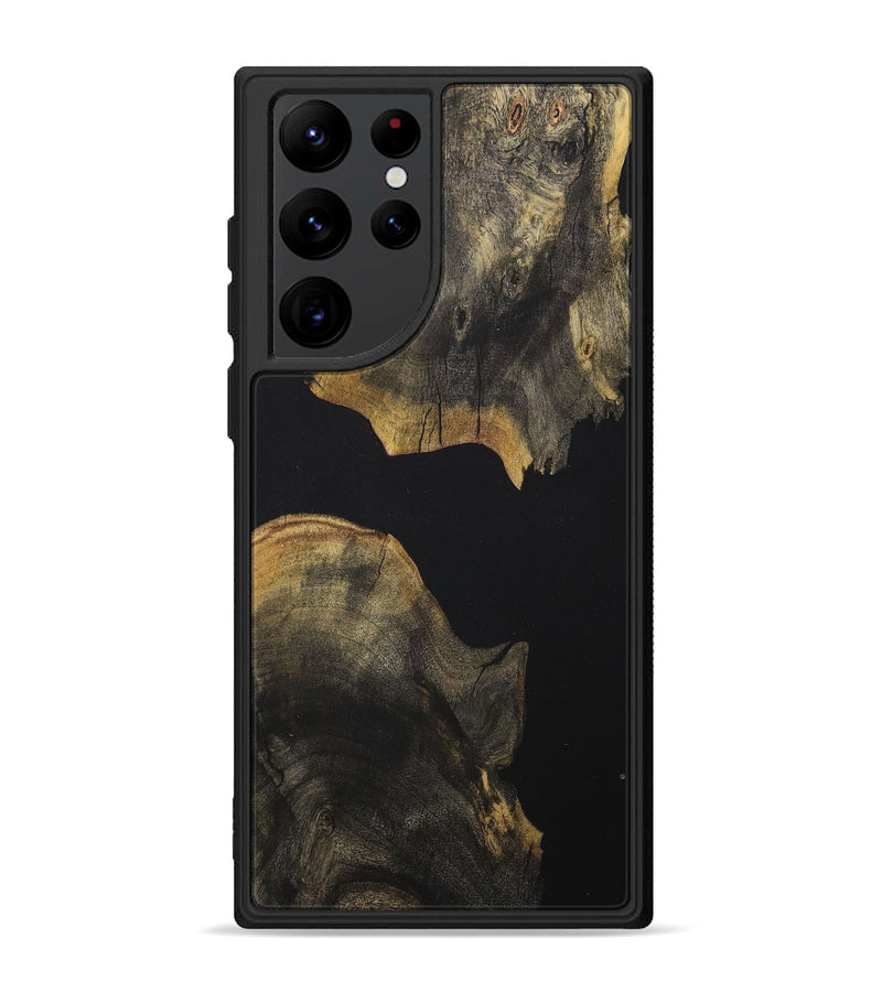 Galaxy S22 Ultra Wood+Resin Phone Case - Christian (Pure Black, 711774)