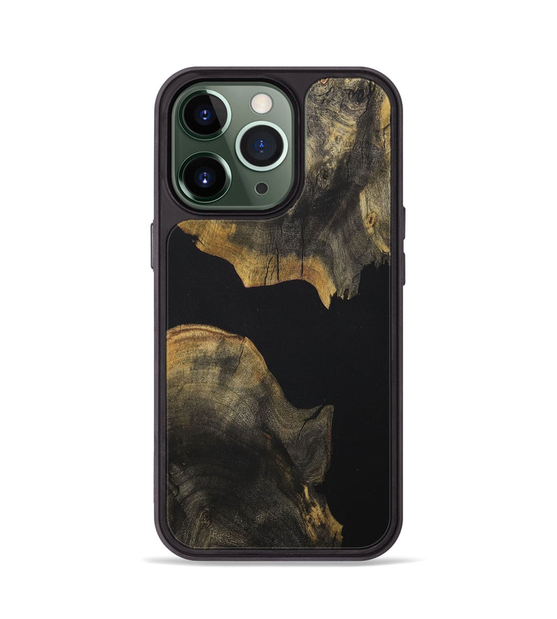 iPhone 13 Pro Wood+Resin Phone Case - Christian (Pure Black, 711774)