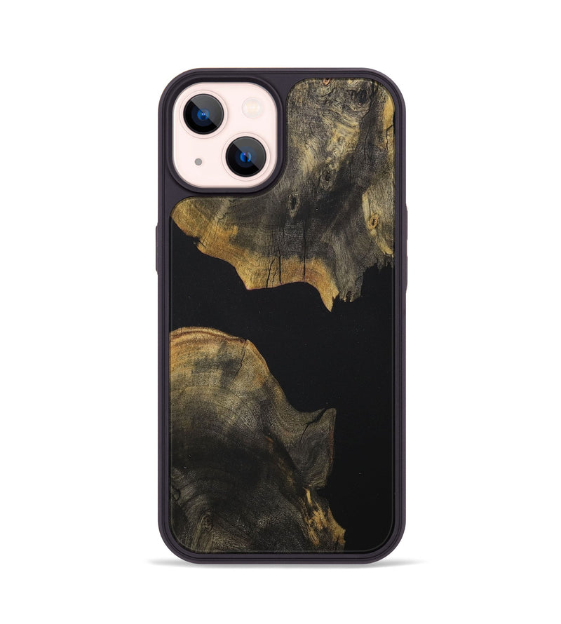 iPhone 14 Wood+Resin Phone Case - Christian (Pure Black, 711774)