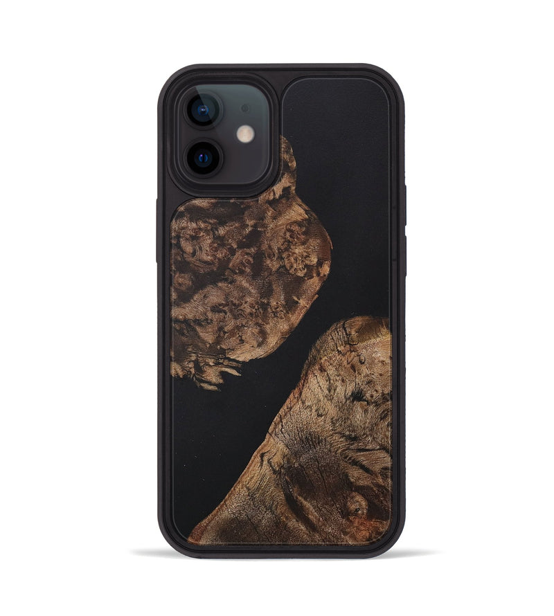 iPhone 12 Wood+Resin Phone Case - Rudolph (Pure Black, 711775)