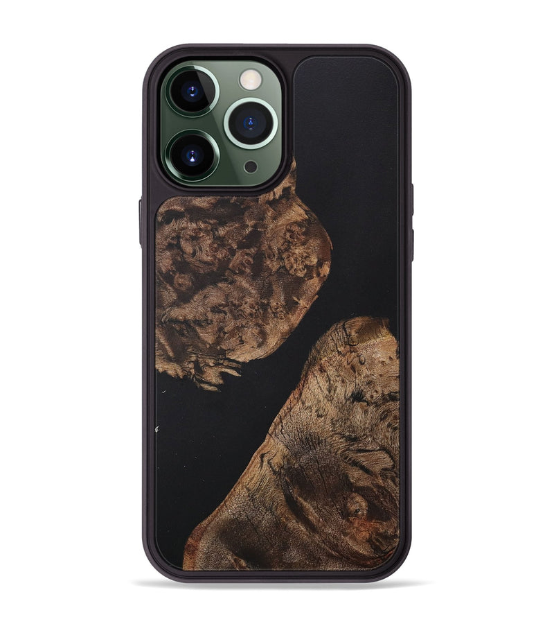 iPhone 13 Pro Max Wood+Resin Phone Case - Rudolph (Pure Black, 711775)