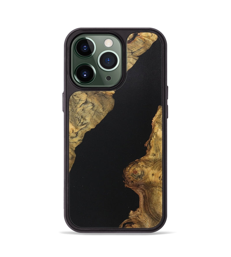 iPhone 13 Pro Wood+Resin Phone Case - Wayne (Pure Black, 711779)