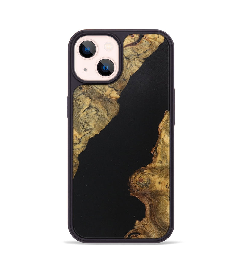 iPhone 14 Wood+Resin Phone Case - Wayne (Pure Black, 711779)