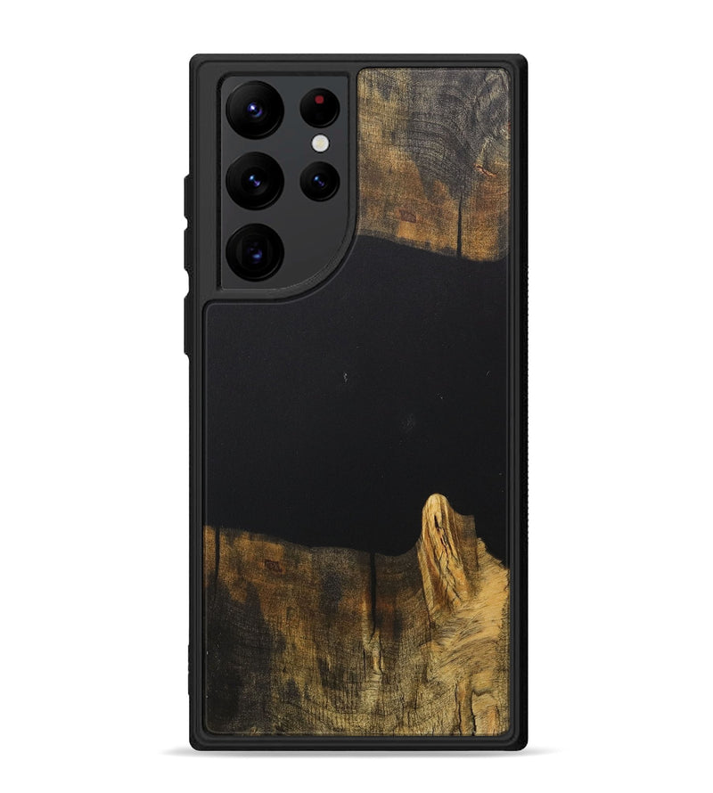 Galaxy S22 Ultra Wood+Resin Phone Case - Gordon (Pure Black, 711780)