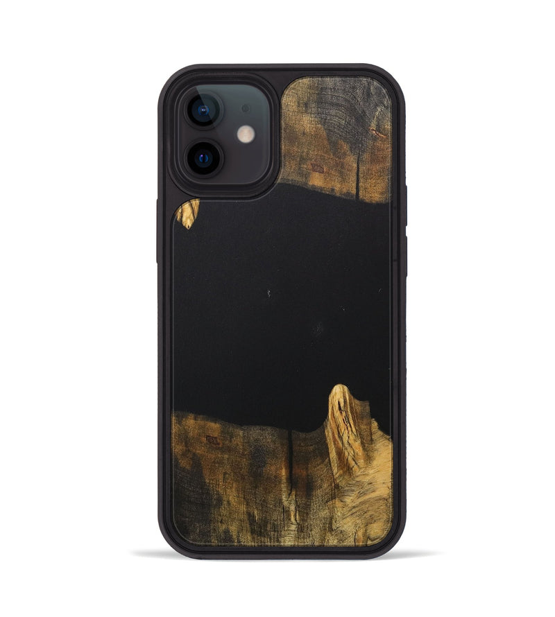 iPhone 12 Wood+Resin Phone Case - Gordon (Pure Black, 711780)