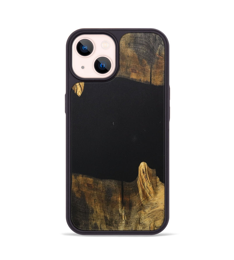 iPhone 14 Wood+Resin Phone Case - Gordon (Pure Black, 711780)