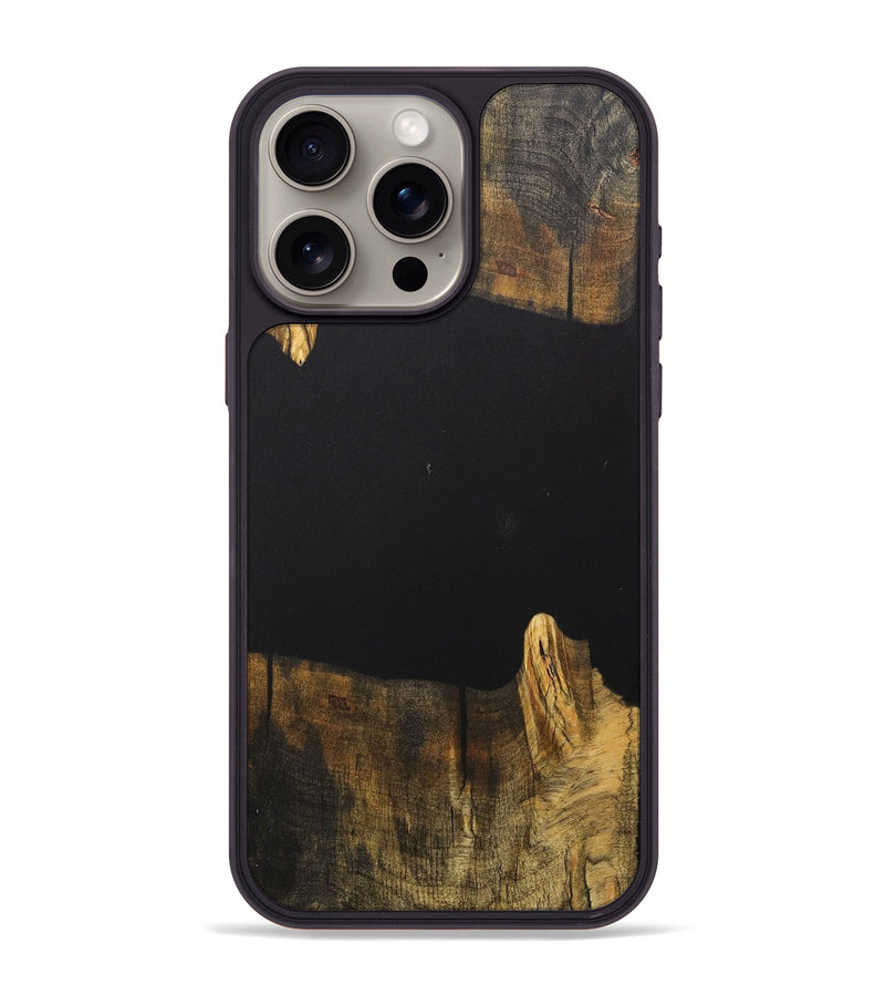 iPhone 15 Pro Max Wood+Resin Phone Case - Gordon (Pure Black, 711780)