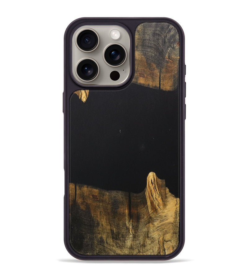 iPhone 16 Pro Max Wood+Resin Phone Case - Gordon (Pure Black, 711780)