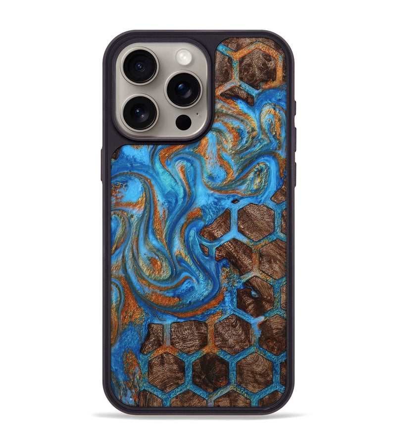 iPhone 15 Pro Max Wood+Resin Phone Case - Ericka (Pattern, 711835)