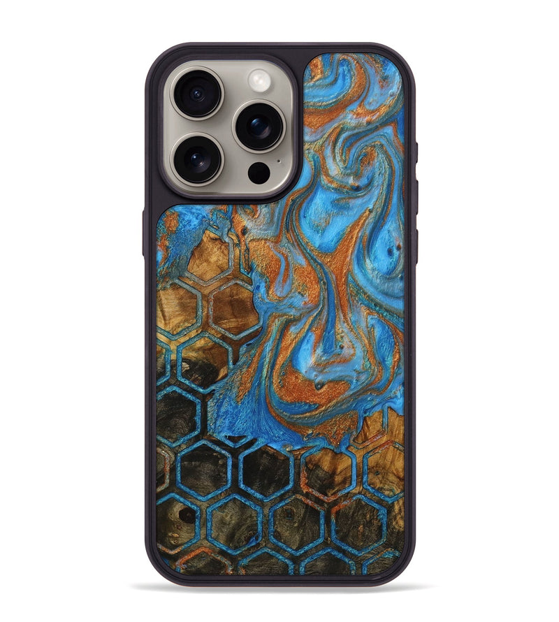 iPhone 15 Pro Max Wood+Resin Phone Case - Nadine (Pattern, 711836)